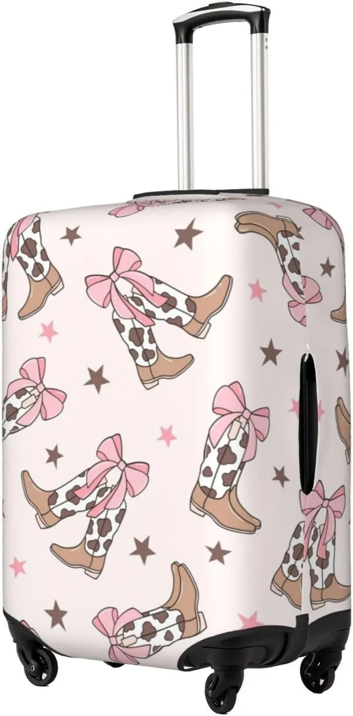 Travel Luggage Cover,Bows Cowgirl Boots Suitcase Protector Protector Elastic Anti-Scratch Washable, Suitcase Cover For Wheeled Suitcase Kid Adult Travel Baggage Accessories,Medium