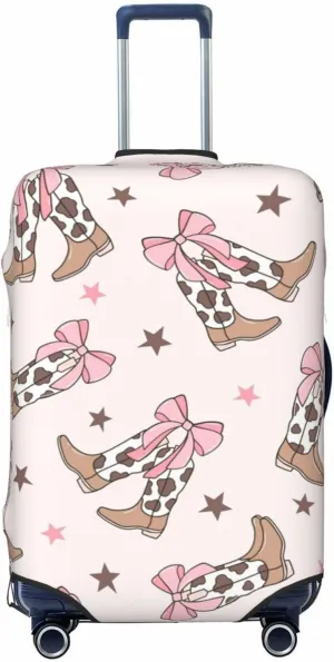 Travel Luggage Cover,Bows Cowgirl Boots Suitcase Protector Protector Elastic Anti-Scratch Washable, Suitcase Cover For Wheeled Suitcase Kid Adult Travel Baggage Accessories,Medium