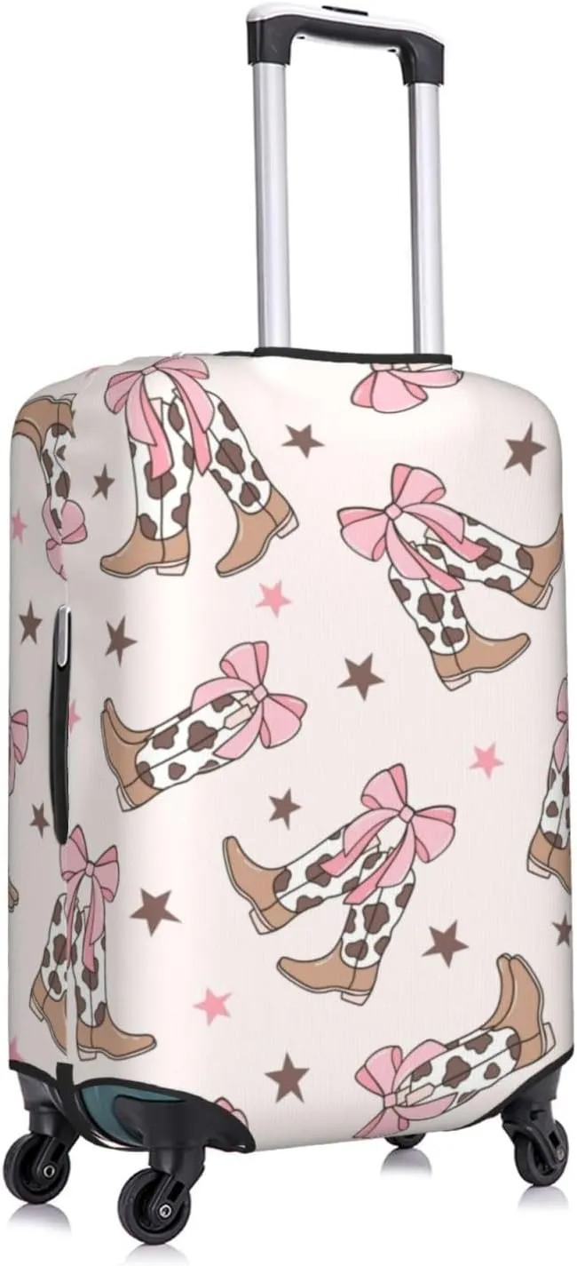 Travel Luggage Cover,Bows Cowgirl Boots Suitcase Protector Protector Elastic Anti-Scratch Washable, Suitcase Cover For Wheeled Suitcase Kid Adult Travel Baggage Accessories,Medium