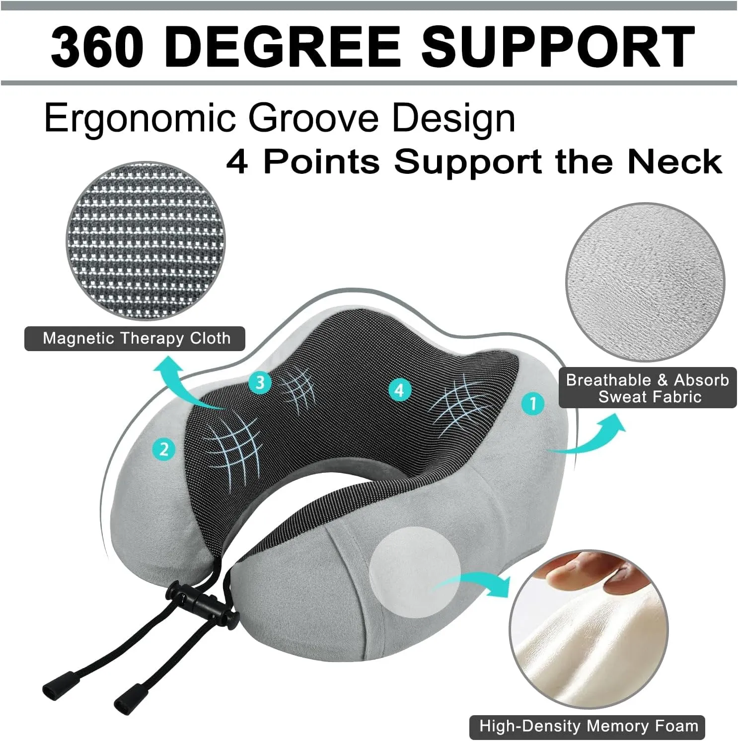 Travel Pillow and Blanket Set Neck Pillow Airplane Memory Foam for Traveling Compact with Bag Grey