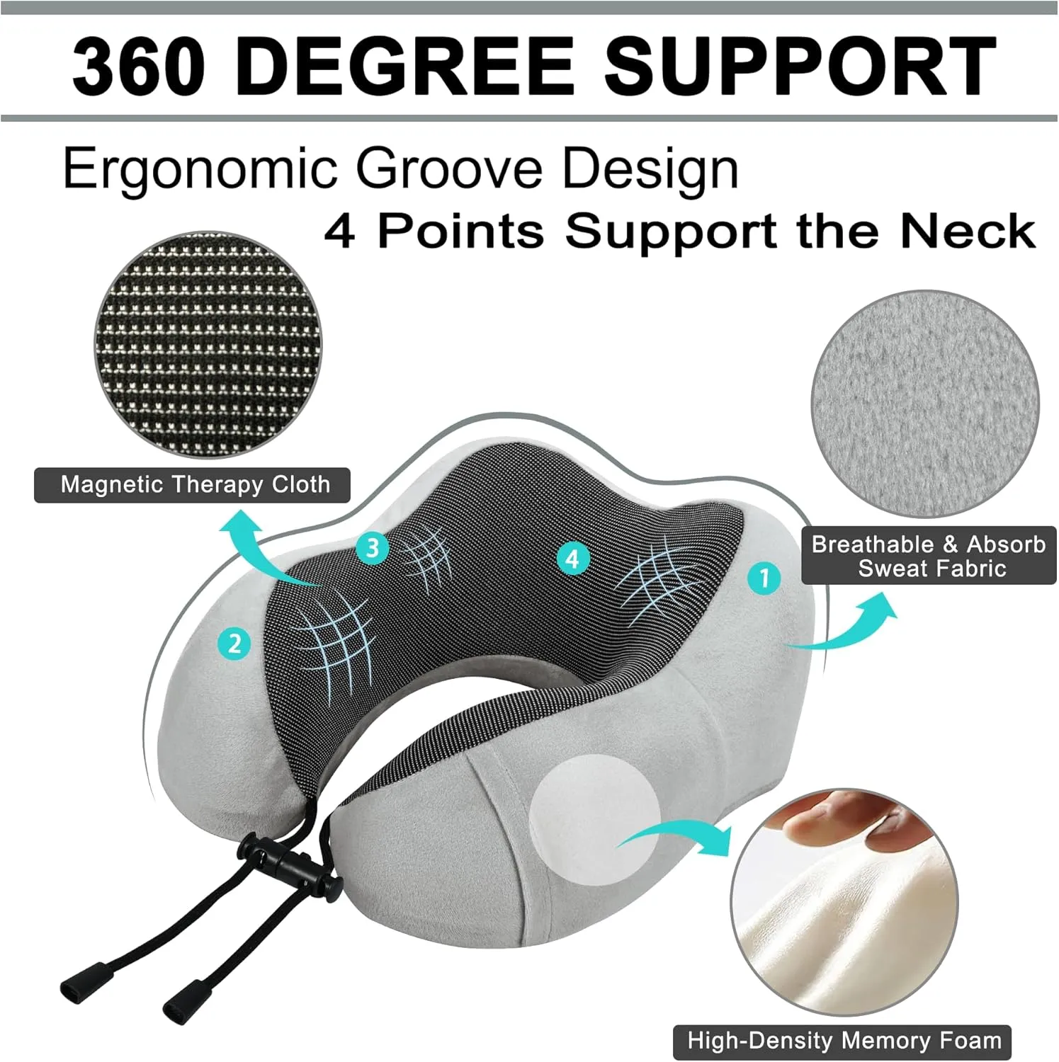 Travel Pillow and Blanket Set Neck Pillows Travel Essentials with Sleep Mask for Airplane Car Memory Foam Grey