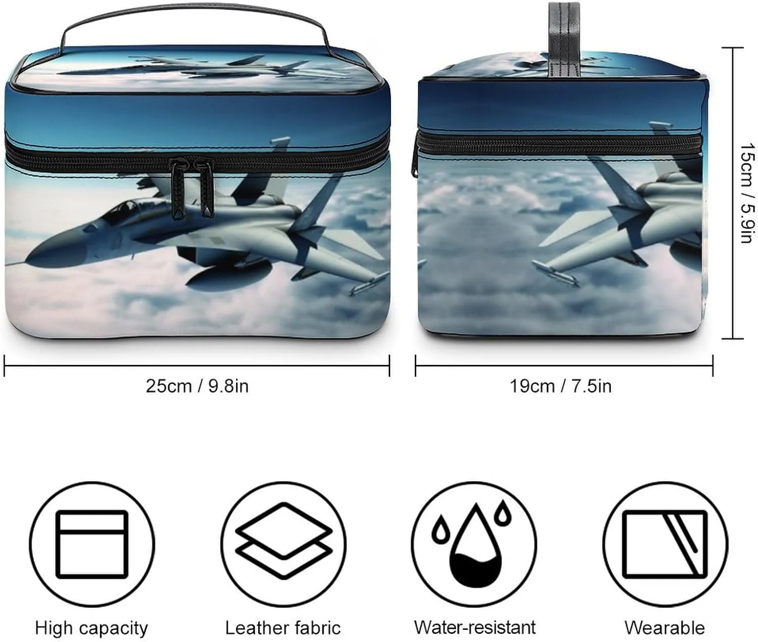 Travel Toiletry Bag for Women And Men,Aircraft Fighter Jets Toiletry Organizer, Makeup Bag Travel Organizer for Shampoo,Toiletries
