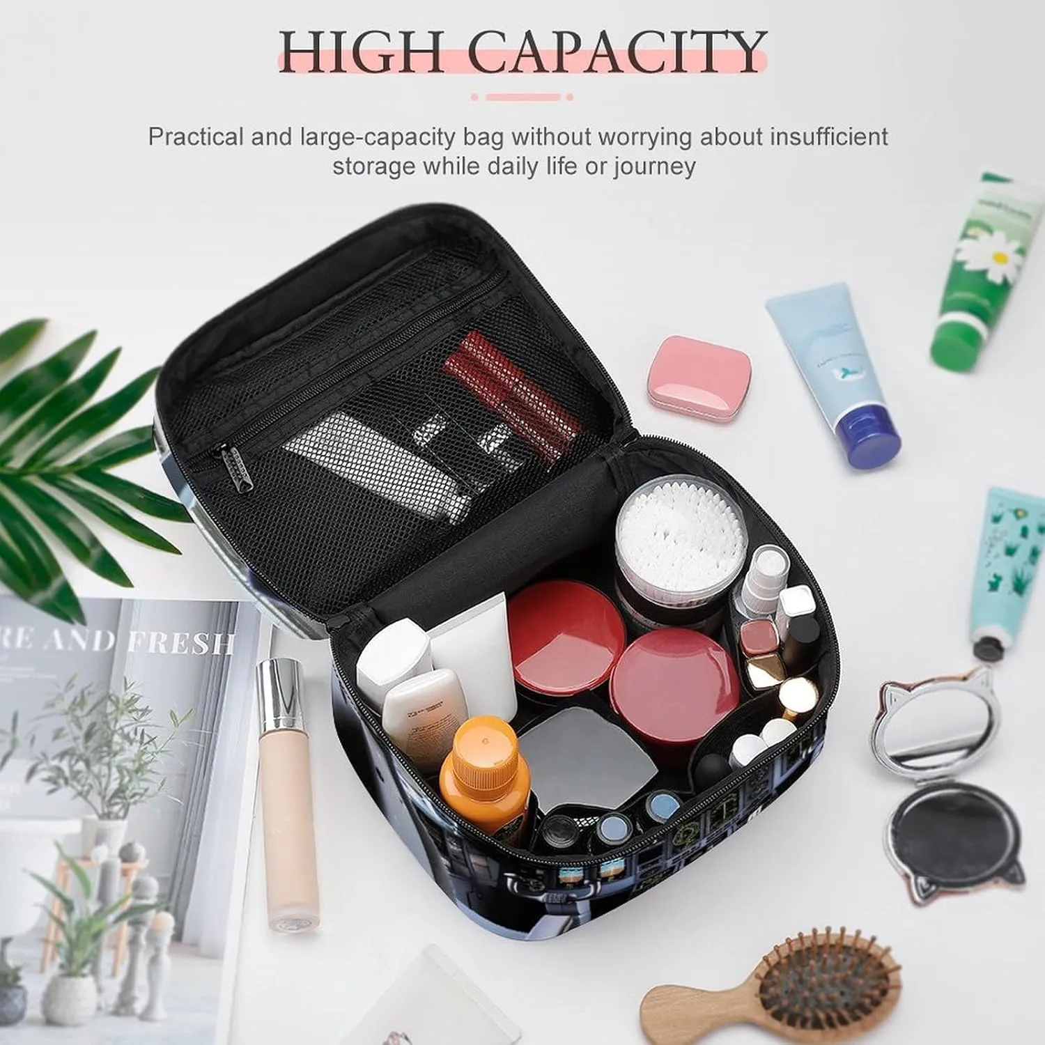 Travel Toiletry Bag for Women And Men,Airplane Cockpit Toiletry Organizer, Makeup Bag Travel Organizer for Shampoo,Toiletries