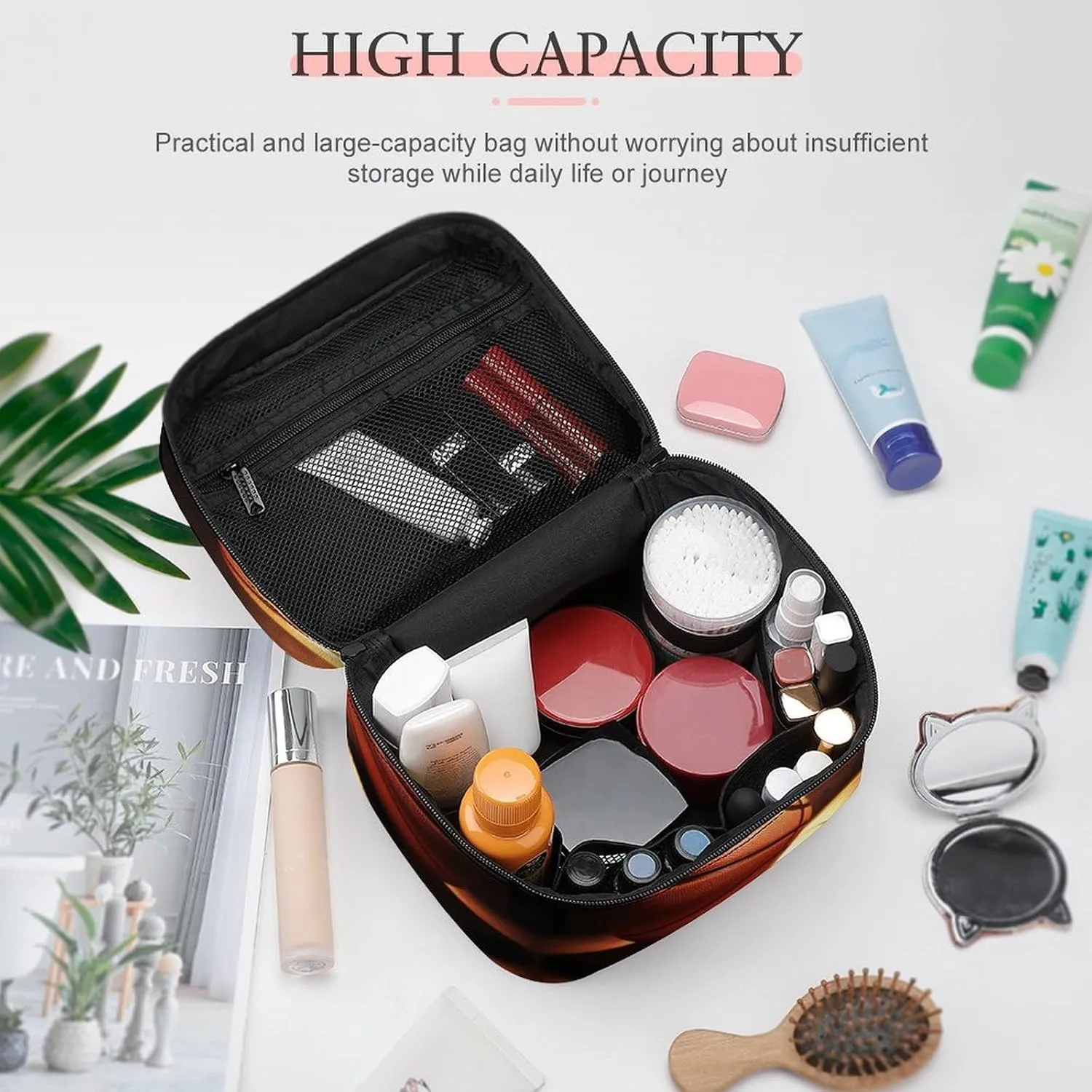 Travel Toiletry Bag for Women And Men,Basketball Background Toiletry Organizer, Makeup Bag Travel Organizer for Shampoo,Toiletries