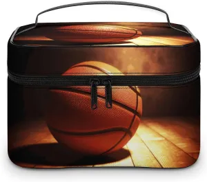 Travel Toiletry Bag for Women And Men,Basketball Background Toiletry Organizer, Makeup Bag Travel Organizer for Shampoo,Toiletries