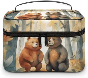 Travel Toiletry Bag for Women And Men,Bear in Woods Toiletry Organizer, Makeup Bag Travel Organizer for Shampoo,Toiletries
