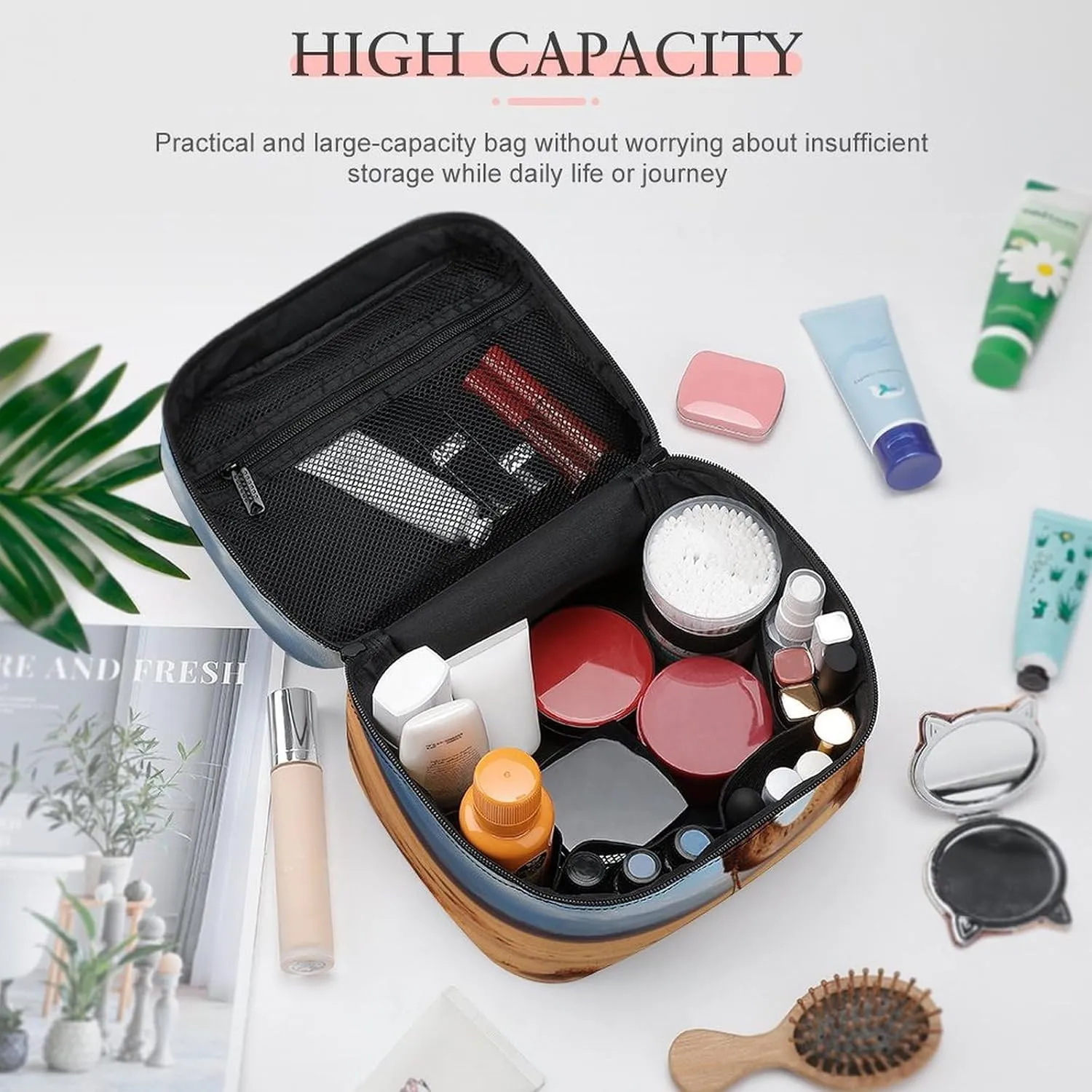 Travel Toiletry Bag for Women And Men,Camel Sky Toiletry Organizer, Makeup Bag Travel Organizer for Shampoo,Toiletries
