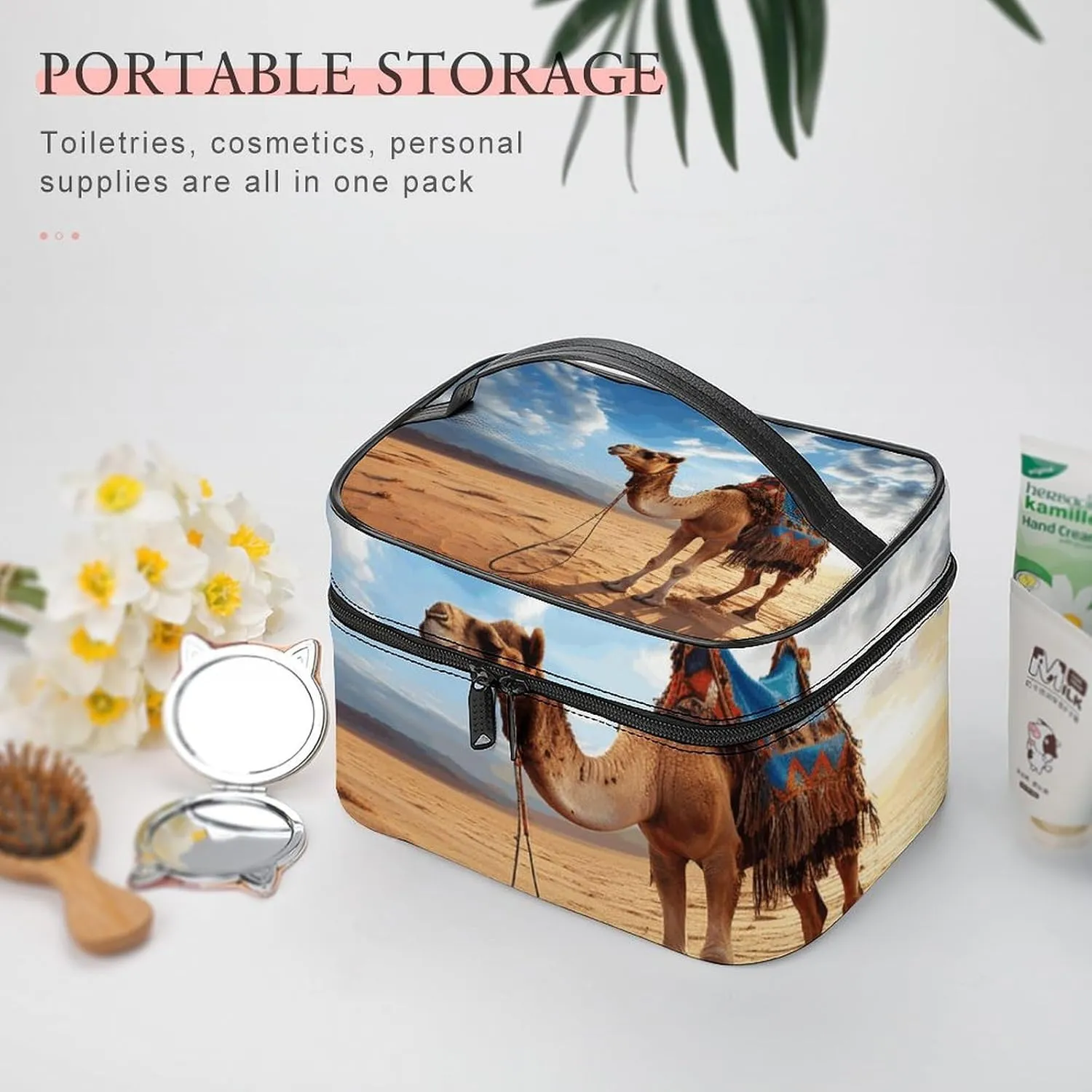 Travel Toiletry Bag for Women And Men,Camel Sky Toiletry Organizer, Makeup Bag Travel Organizer for Shampoo,Toiletries