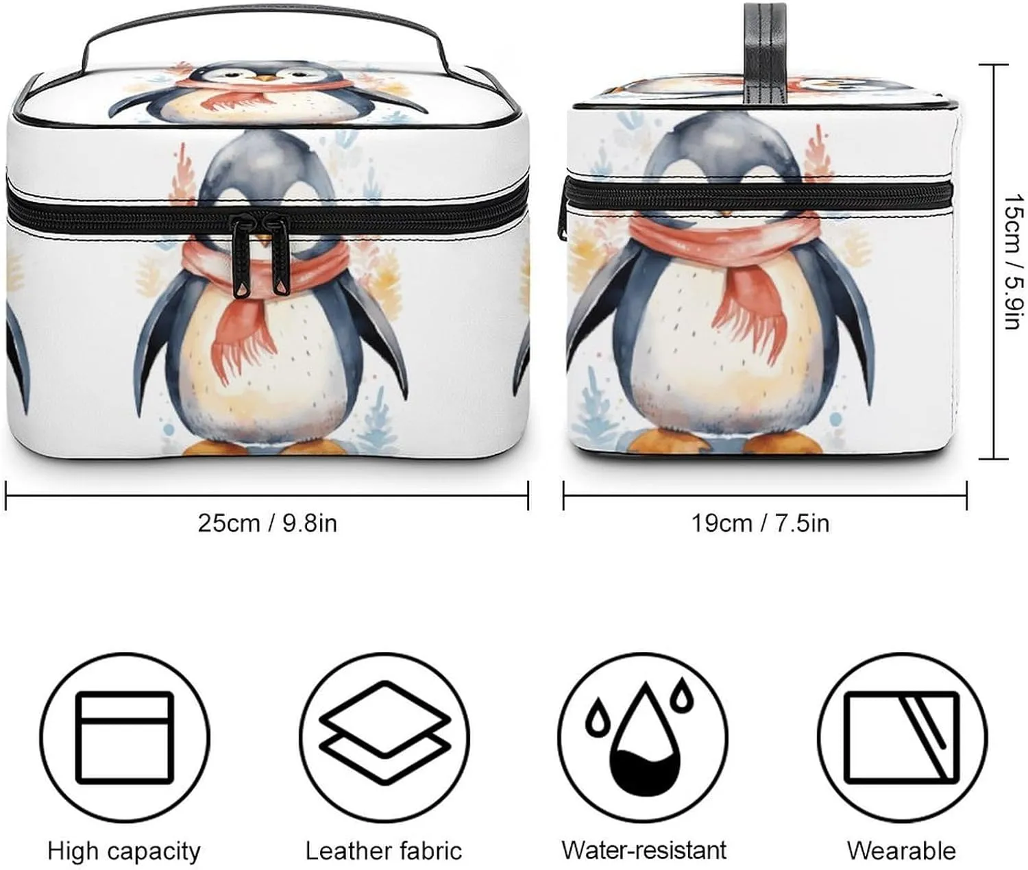 Travel Toiletry Bag for Women And Men,Cute Cartoon Penguin Toiletry Organizer, Makeup Bag Travel Organizer for Shampoo,Toiletries
