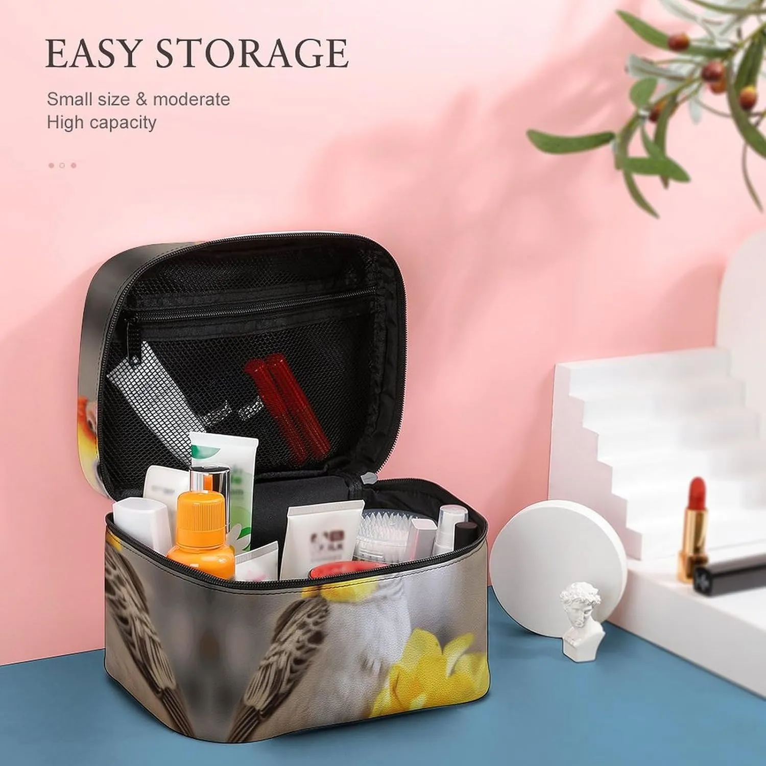 Travel Toiletry Bag for Women And Men,Cute Cockatiel Toiletry Organizer, Makeup Bag Travel Organizer for Shampoo,Toiletries