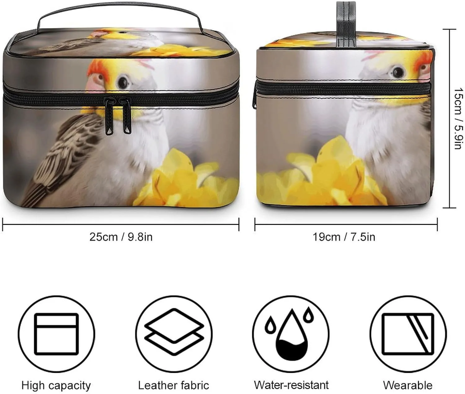 Travel Toiletry Bag for Women And Men,Cute Cockatiel Toiletry Organizer, Makeup Bag Travel Organizer for Shampoo,Toiletries