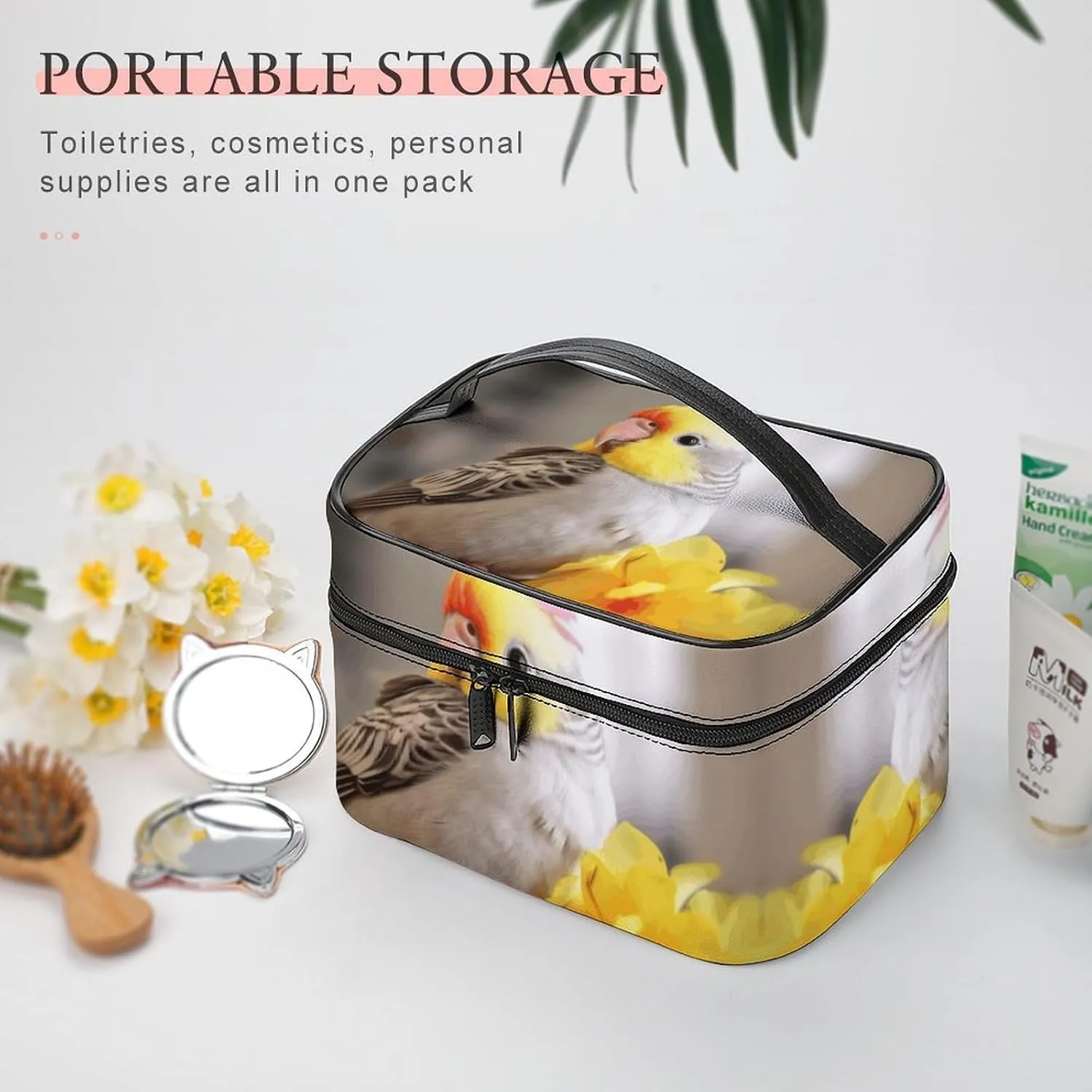 Travel Toiletry Bag for Women And Men,Cute Cockatiel Toiletry Organizer, Makeup Bag Travel Organizer for Shampoo,Toiletries