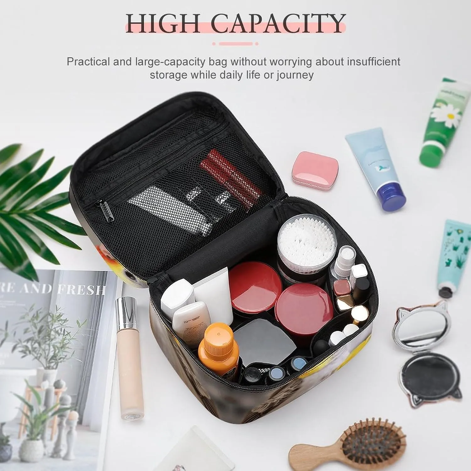 Travel Toiletry Bag for Women And Men,Cute Cockatiel Toiletry Organizer, Makeup Bag Travel Organizer for Shampoo,Toiletries