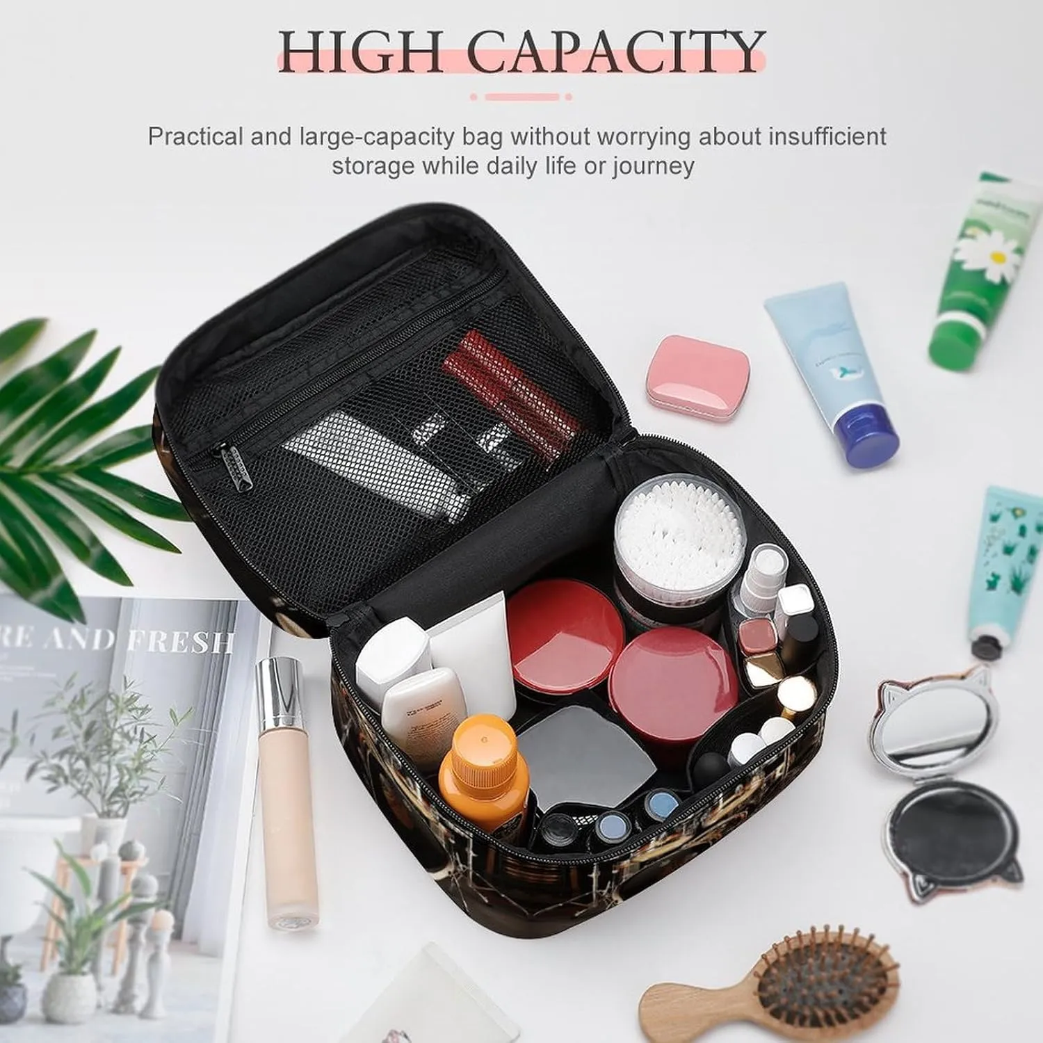 Travel Toiletry Bag for Women And Men,Drum Set Toiletry Organizer, Makeup Bag Travel Organizer for Shampoo,Toiletries