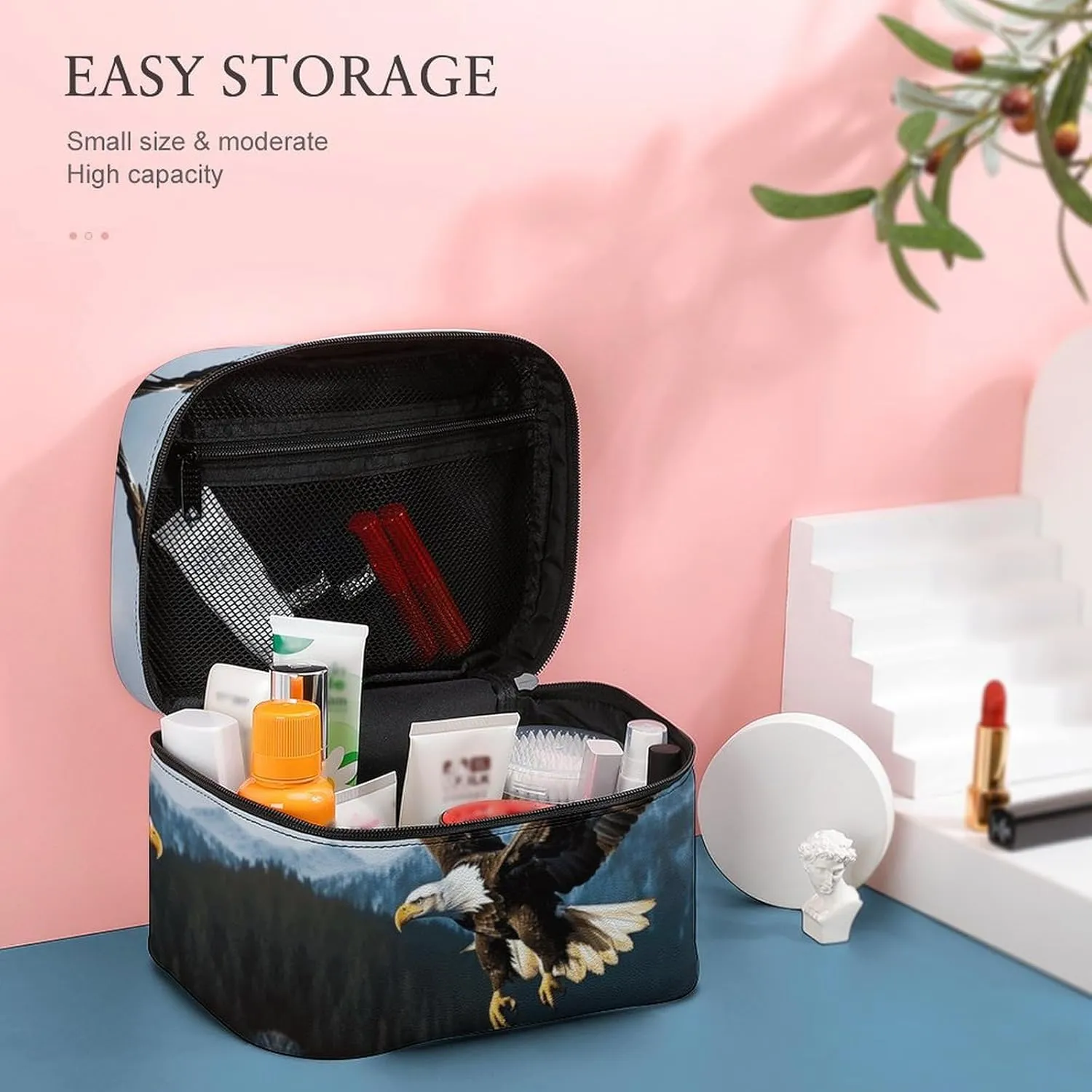 Travel Toiletry Bag for Women And Men,Eagle at Hunting Toiletry Organizer, Makeup Bag Travel Organizer for Shampoo,Toiletries