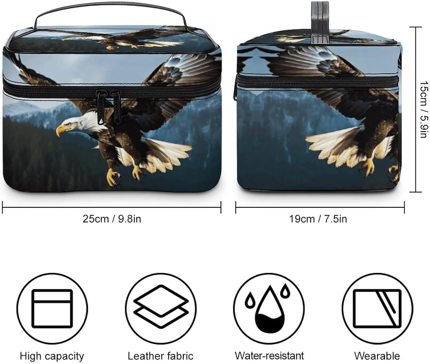 Travel Toiletry Bag for Women And Men,Eagle at Hunting Toiletry Organizer, Makeup Bag Travel Organizer for Shampoo,Toiletries