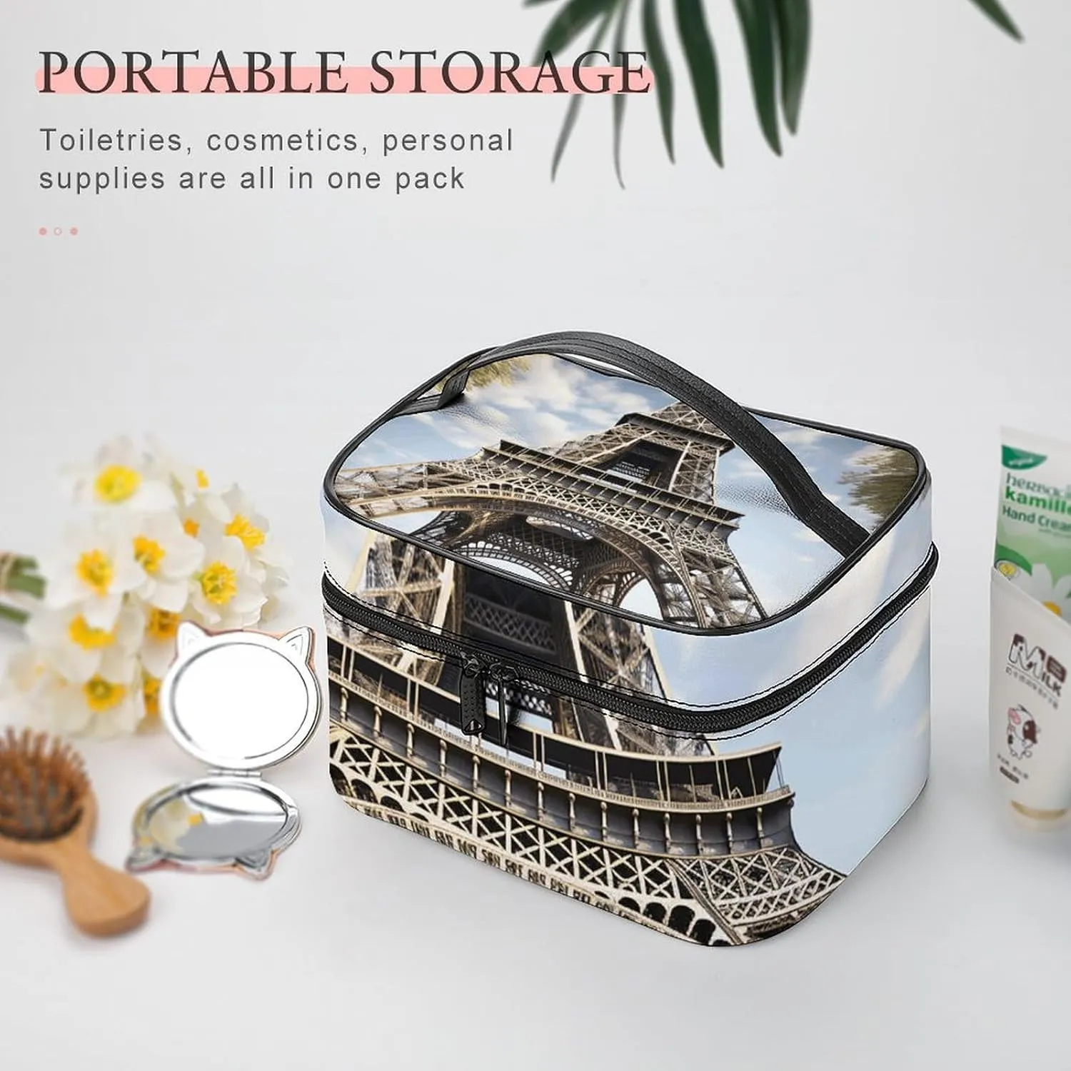 Travel Toiletry Bag for Women And Men,Eiffel Tower French Paris Monument Toiletry Organizer, Makeup Bag Travel Organizer for Shampoo,Toiletries