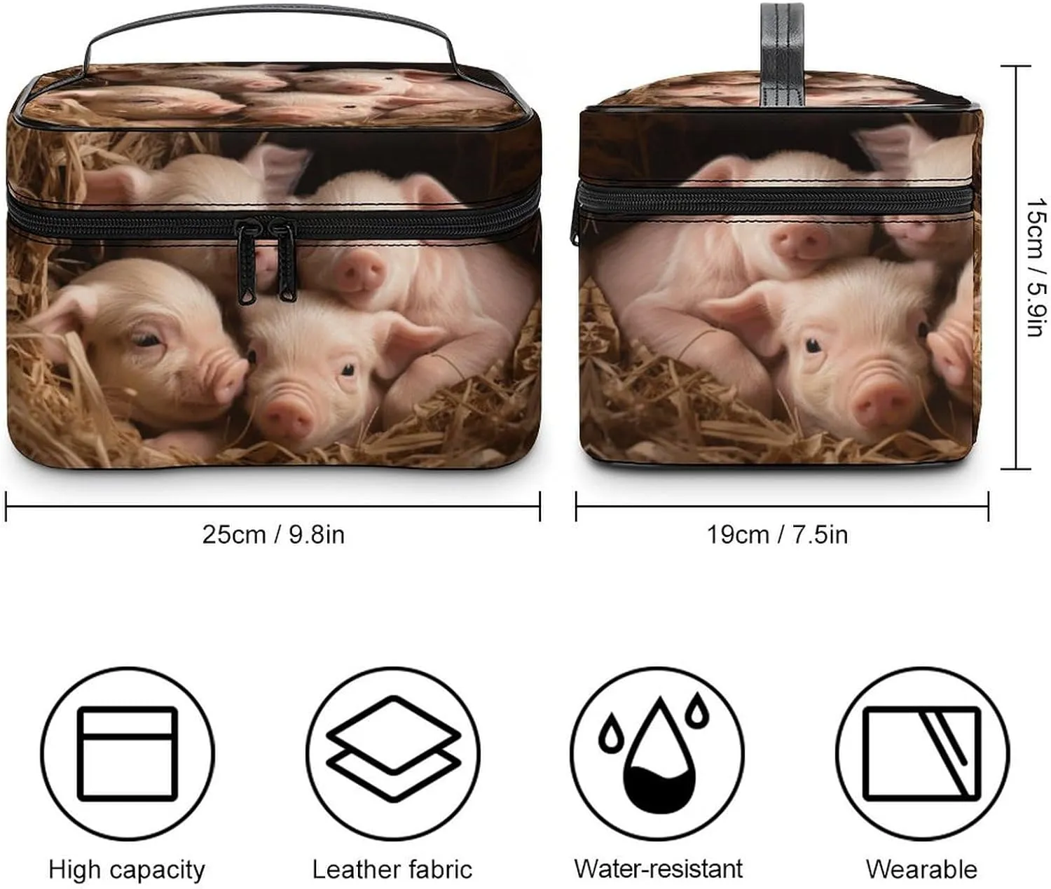 Travel Toiletry Bag for Women And Men,Four Little Pigs Toiletry Organizer, Makeup Bag Travel Organizer for Shampoo,Toiletries