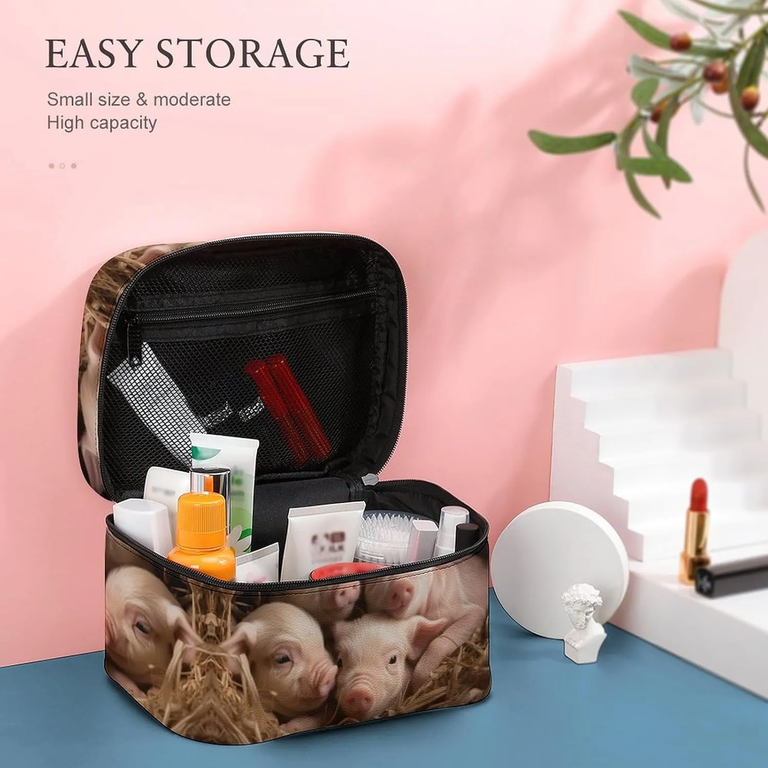 Travel Toiletry Bag for Women And Men,Four Little Pigs Toiletry Organizer, Makeup Bag Travel Organizer for Shampoo,Toiletries
