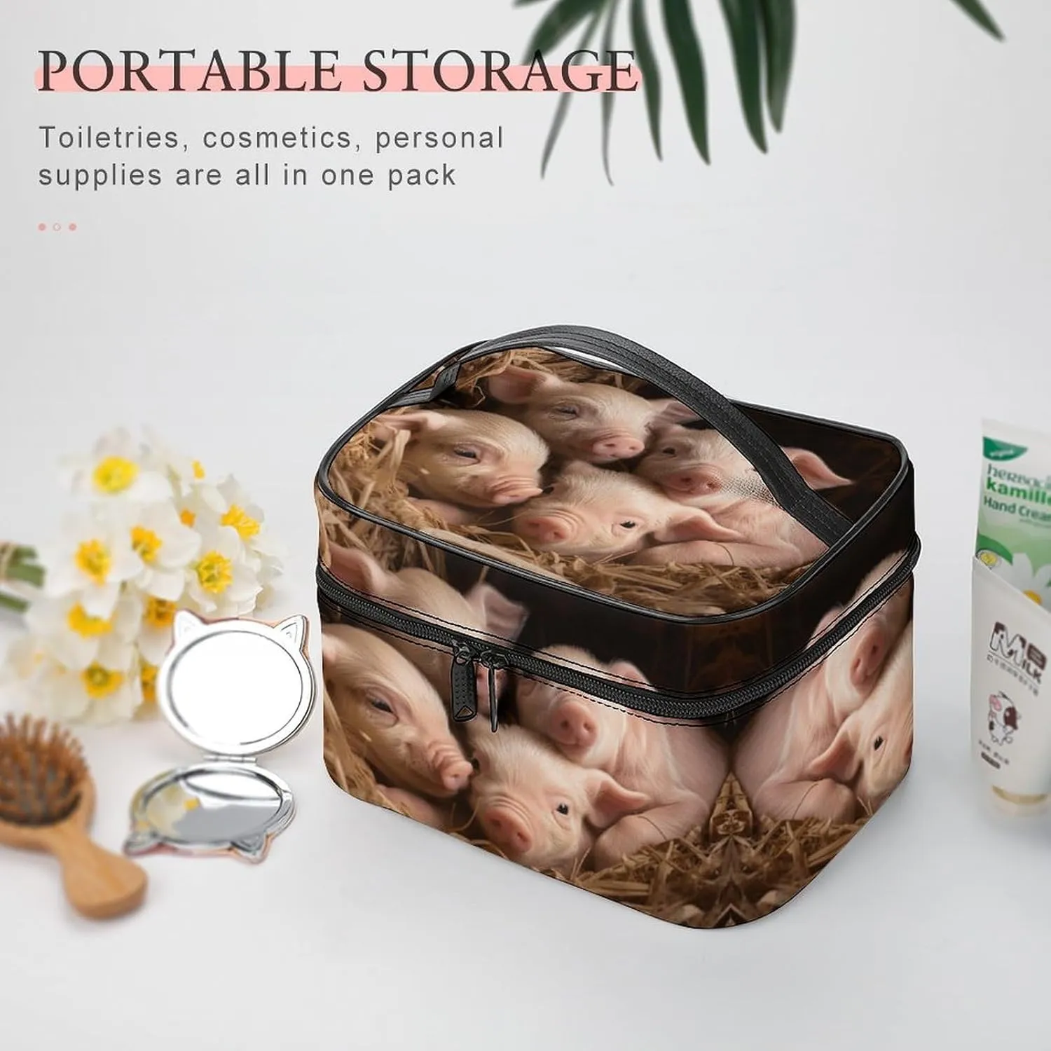Travel Toiletry Bag for Women And Men,Four Little Pigs Toiletry Organizer, Makeup Bag Travel Organizer for Shampoo,Toiletries