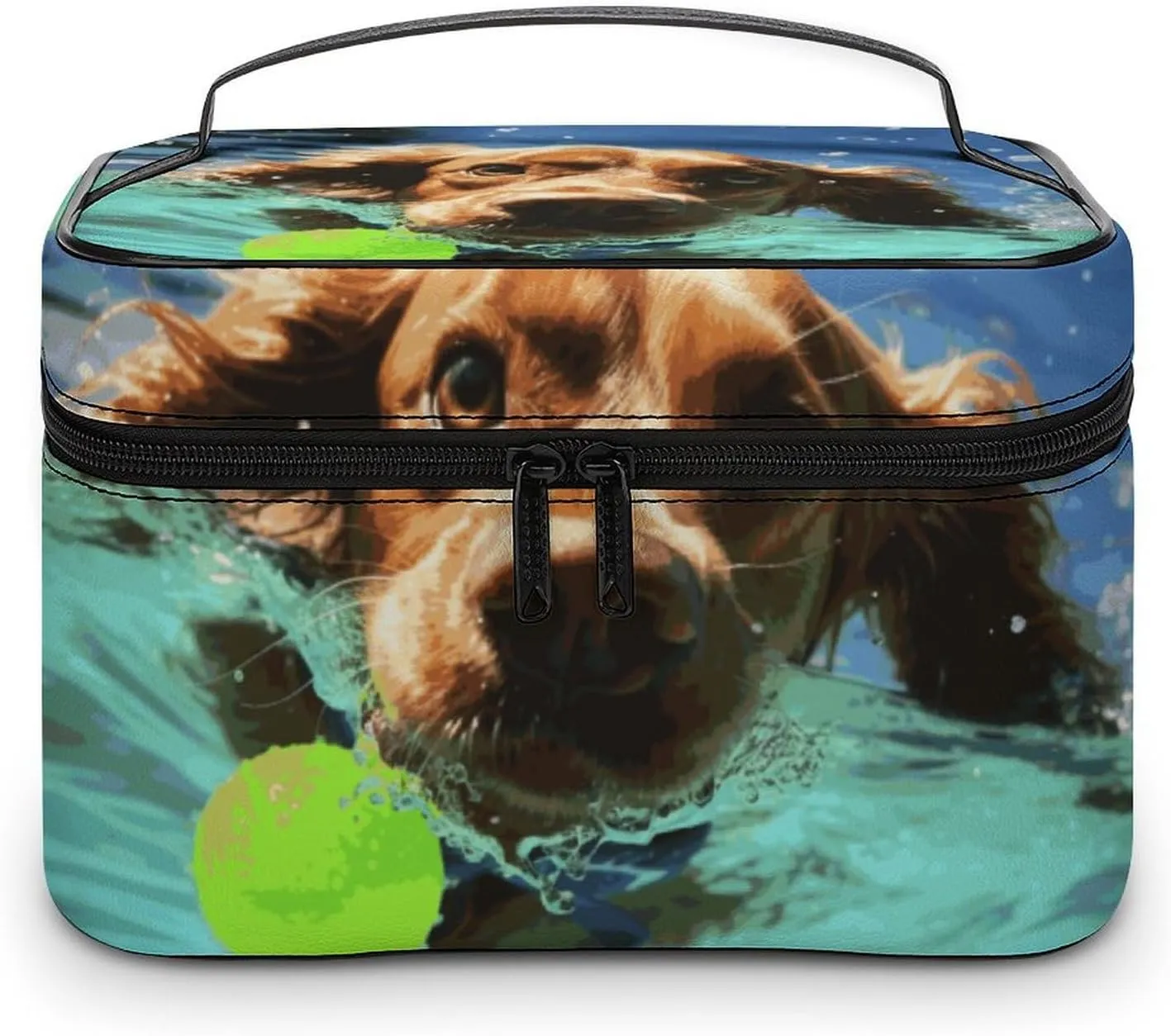 Travel Toiletry Bag for Women And Men,Funny Swimming Dog Toiletry Organizer, Makeup Bag Travel Organizer for Shampoo,Toiletries