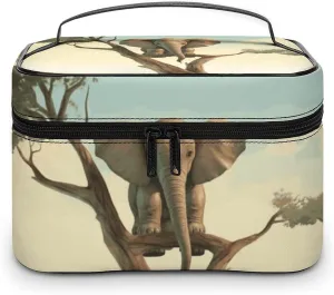 Travel Toiletry Bag for Women And Men,Little Elephant on Tree Toiletry Organizer, Makeup Bag Travel Organizer for Shampoo,Toiletries