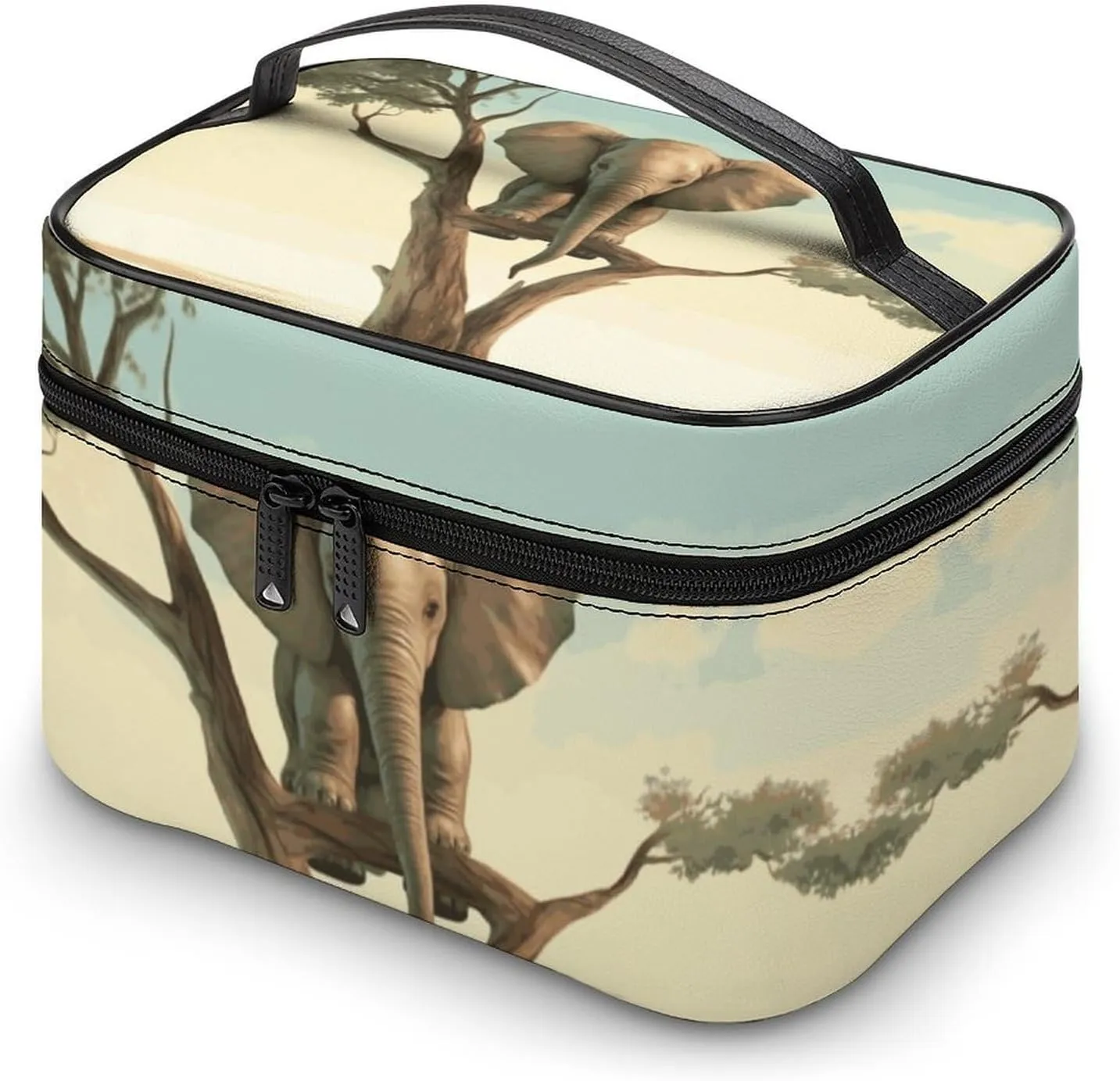 Travel Toiletry Bag for Women And Men,Little Elephant on Tree Toiletry Organizer, Makeup Bag Travel Organizer for Shampoo,Toiletries