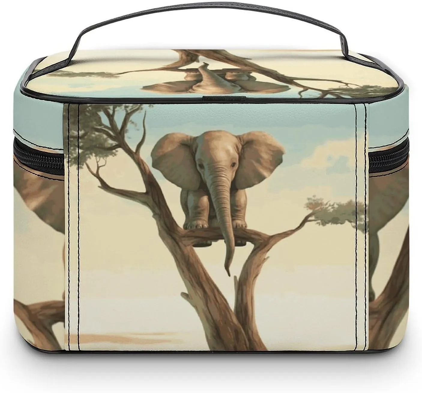 Travel Toiletry Bag for Women And Men,Little Elephant on Tree Toiletry Organizer, Makeup Bag Travel Organizer for Shampoo,Toiletries