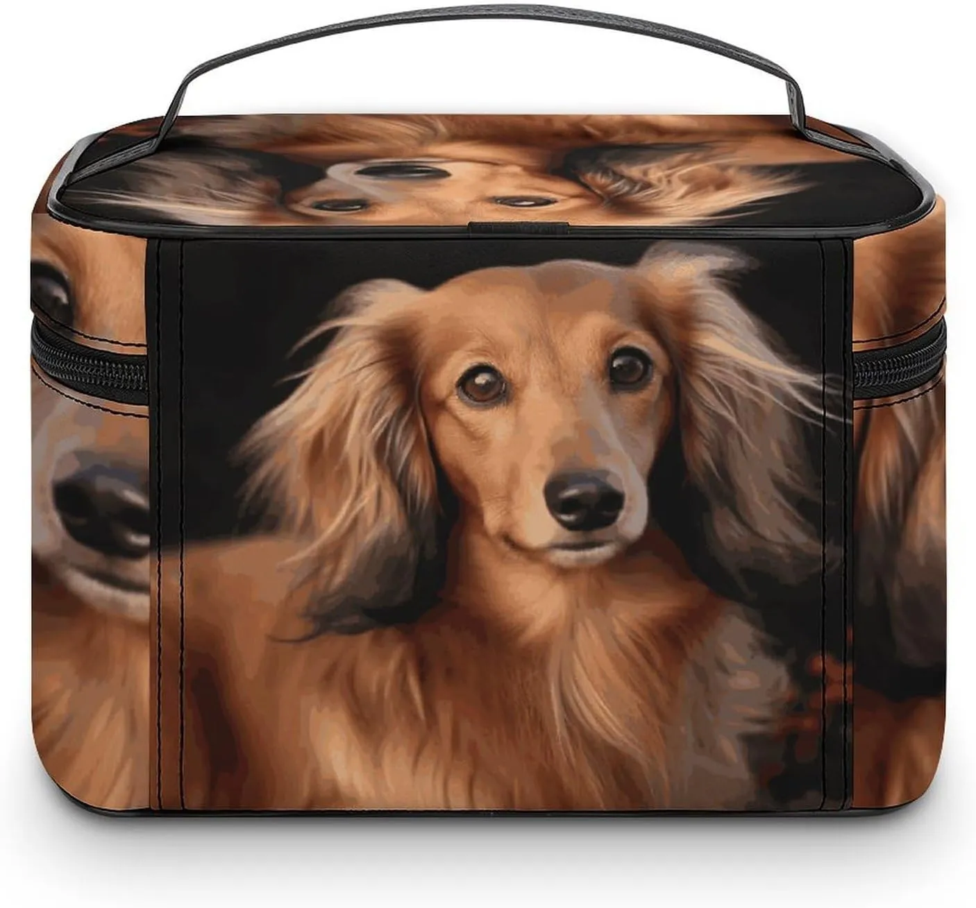 Travel Toiletry Bag for Women And Men,Long Haired Dachshund Toiletry Organizer, Makeup Bag Travel Organizer for Shampoo,Toiletries