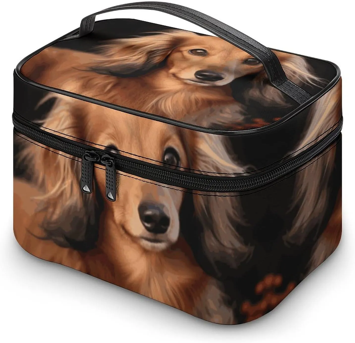 Travel Toiletry Bag for Women And Men,Long Haired Dachshund Toiletry Organizer, Makeup Bag Travel Organizer for Shampoo,Toiletries