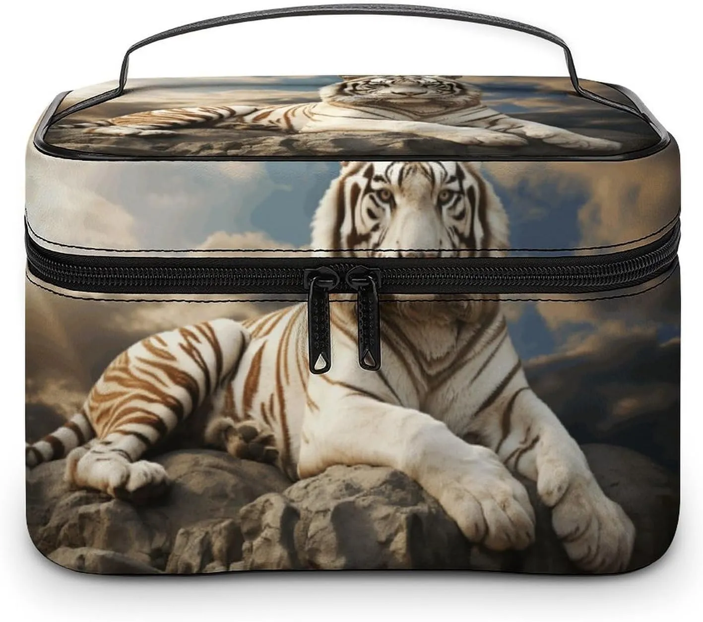 Travel Toiletry Bag for Women And Men,Majestic Tiger Resting on A Rock Toiletry Organizer, Makeup Bag Travel Organizer for Shampoo,Toiletries