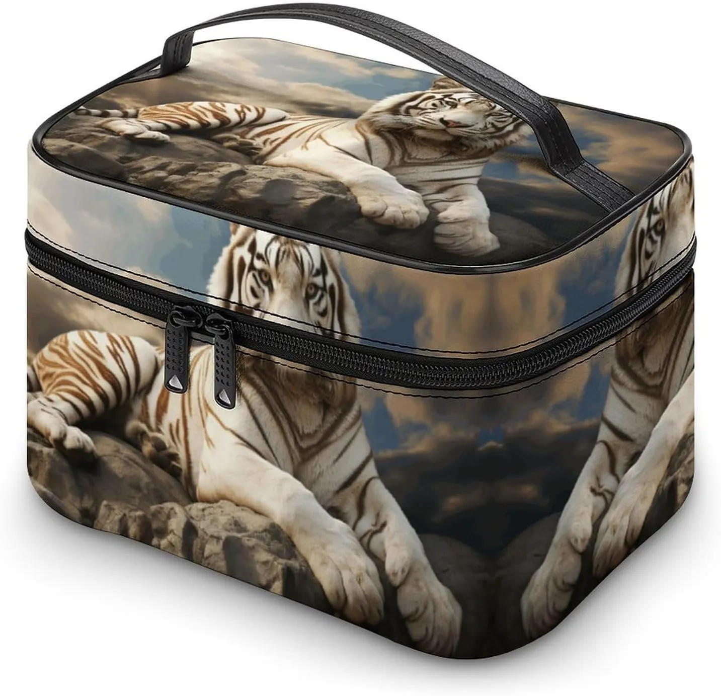 Travel Toiletry Bag for Women And Men,Majestic Tiger Resting on A Rock Toiletry Organizer, Makeup Bag Travel Organizer for Shampoo,Toiletries