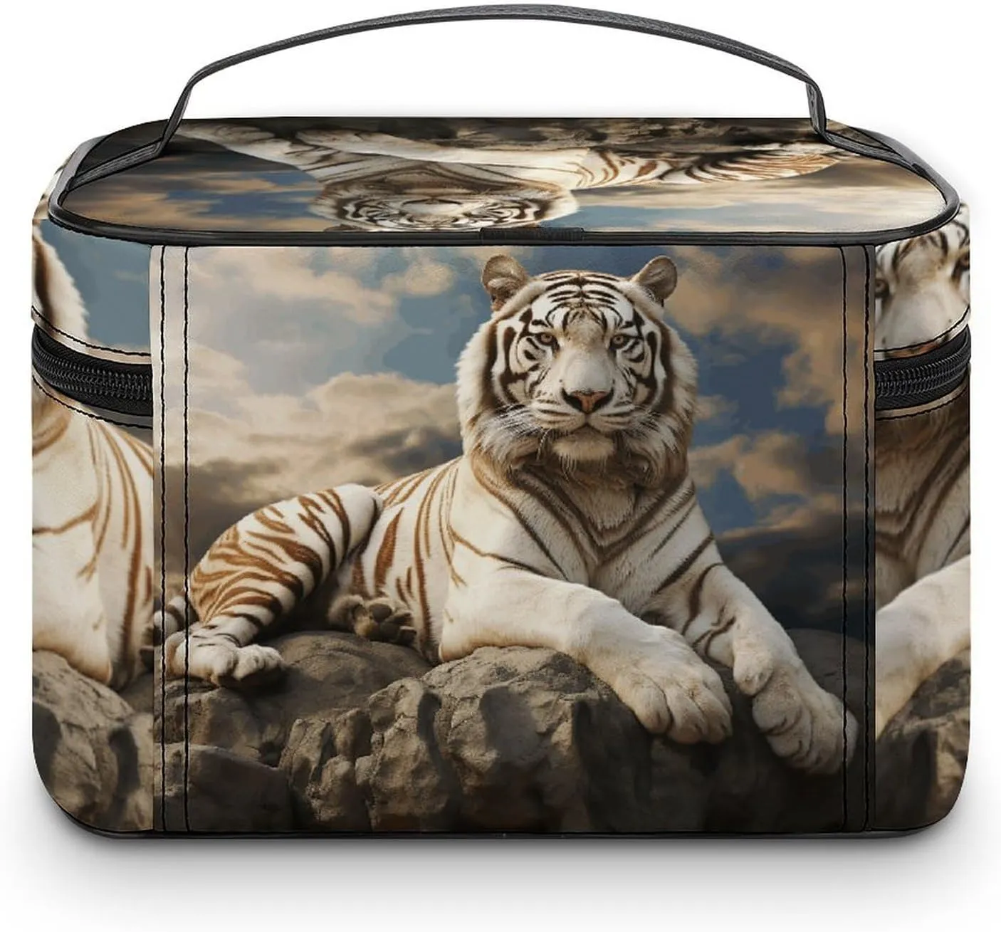 Travel Toiletry Bag for Women And Men,Majestic Tiger Resting on A Rock Toiletry Organizer, Makeup Bag Travel Organizer for Shampoo,Toiletries