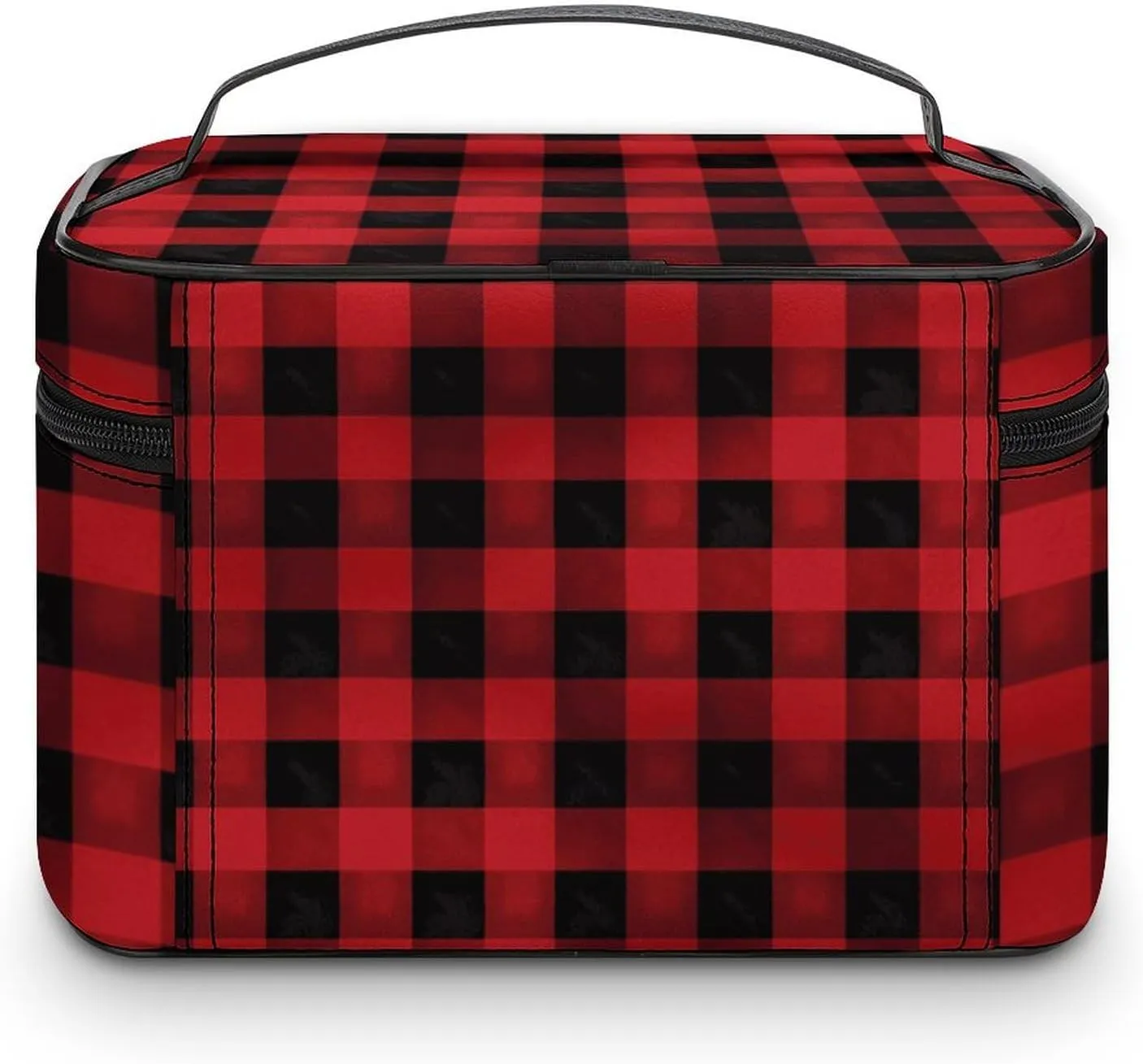 Travel Toiletry Bag for Women And Men,Red Black Buffalo Check Plaid Pattern Toiletry Organizer, Makeup Bag Travel Organizer for Shampoo,Toiletries