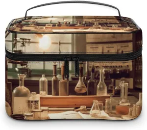 Travel Toiletry Bag for Women And Men,Vintage Chemistry Lab Toiletry Organizer, Makeup Bag Travel Organizer for Shampoo,Toiletries