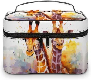 Travel Toiletry Bag for Women And Men,Watercolor Giraffes Toiletry Organizer, Makeup Bag Travel Organizer for Shampoo,Toiletries