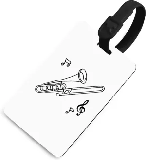 Trombone Luggage Tag for Travel Bag Suitcase with Privacy Name Address Labels