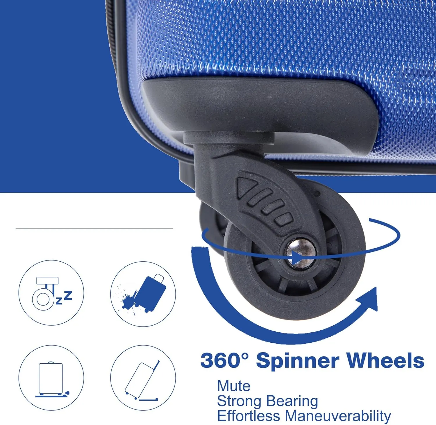 Trvaelhouse Luggage Sets, Polycarbonate Hardside Expandable Spinner Wheel Luggage,Lightweight TSA Lock, 3-Piece Set Durable Suitcase (20/24/28) (Dark Blue)