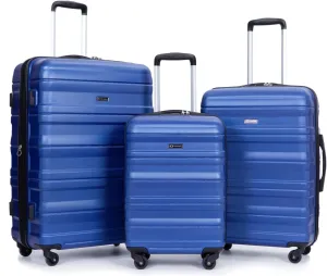 Trvaelhouse Luggage Sets, Polycarbonate Hardside Expandable Spinner Wheel Luggage,Lightweight TSA Lock, 3-Piece Set Durable Suitcase (20/24/28) (Dark Blue)