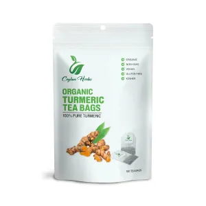 Turmeric Tea Bags - 100% Organic, Pure Turmeric Herbal Tea for a Warm and Earthy Brew