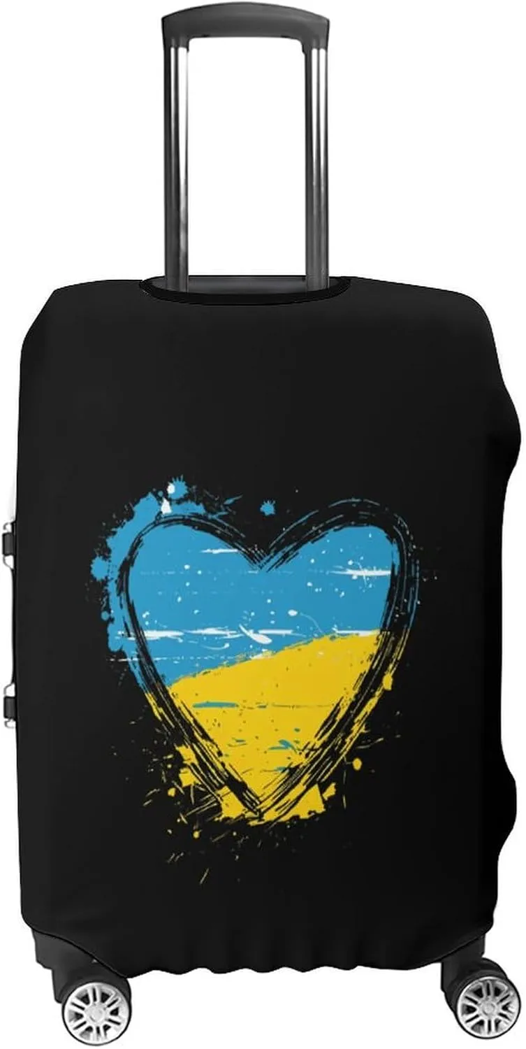 Ukraine Hear Protective Luggage Case Washable Suitcase Cover Travel Bag Protector