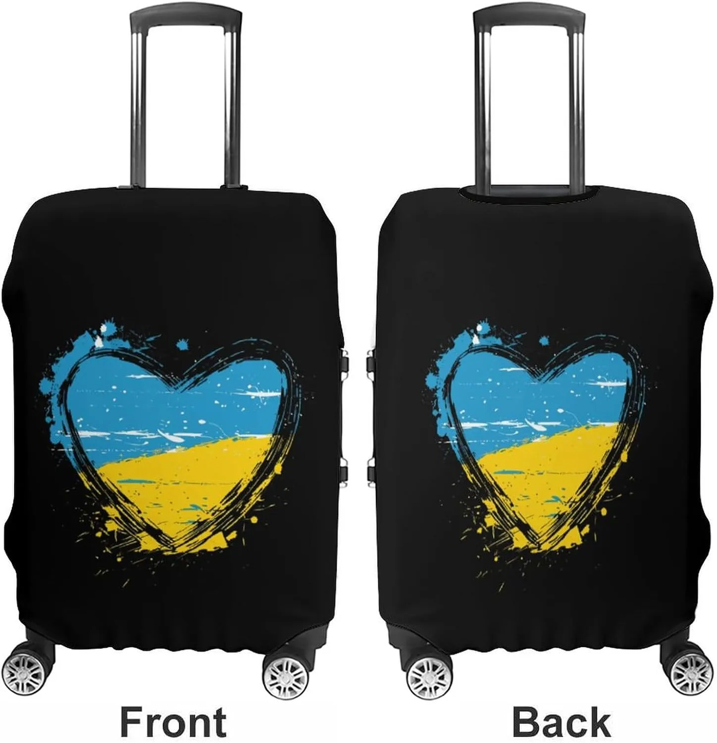 Ukraine Hear Protective Luggage Case Washable Suitcase Cover Travel Bag Protector