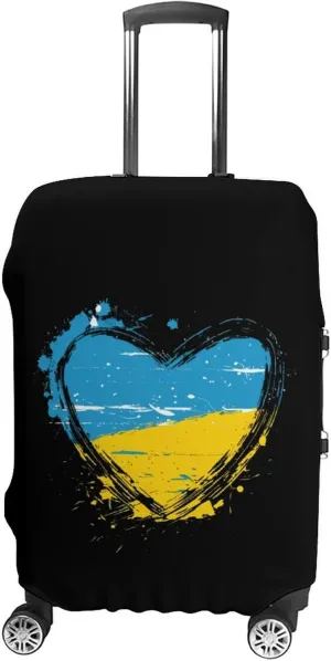 Ukraine Hear Protective Luggage Case Washable Suitcase Cover Travel Bag Protector