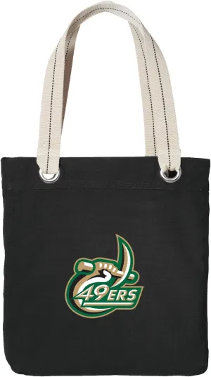 UNCC Tote Bag RICH COTTON CANVAS University of North Carolina Charlotte Bags Black