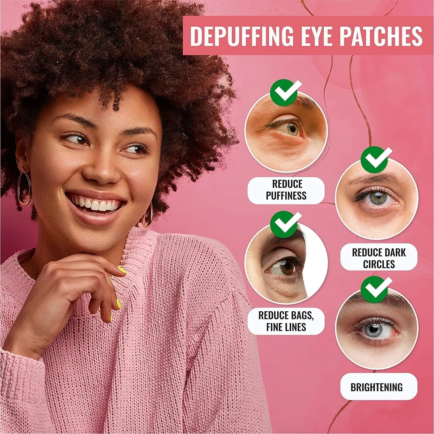 Under Eye Patches for Dark Circles, Puffiness and Eye Bags with 24K Gold - Anti-Wrinkle for Puffy Eyes, Eye Masks with Hyaluronic Acid and Collagen Hydrogel Eye Gel Pads, Premium Korean Skincare 30pcs