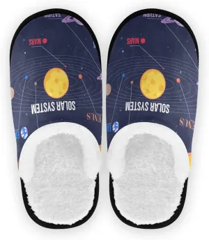 Unisex Slippers Fuzzy Feet Plush Cotton Slippers Anti-Slip Warm House Shoes M/L
