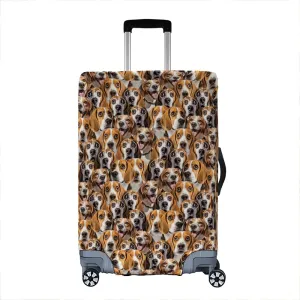 V-DECORPARKS Beagle Dog Luggage Cover - Funny Dog Protective Suitcase Covers for Luggage 18-30 Inch, Travel Luggage Protector Anti-Scratch Dirt Cover for Checked Suitcase Series 8 Size M