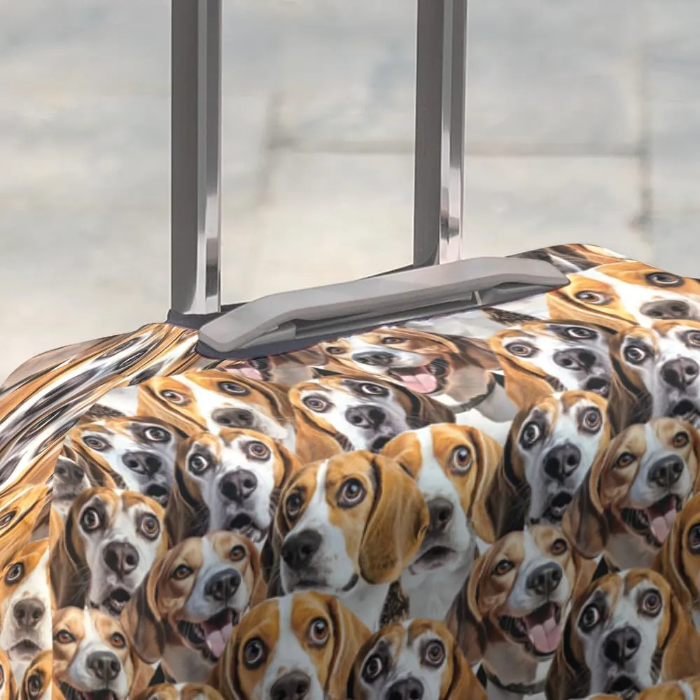 V-DECORPARKS Beagle Dog Luggage Cover - Funny Dog Protective Suitcase Covers for Luggage 18-30 Inch, Travel Luggage Protector Anti-Scratch Dirt Cover for Checked Suitcase Series 8 Size M
