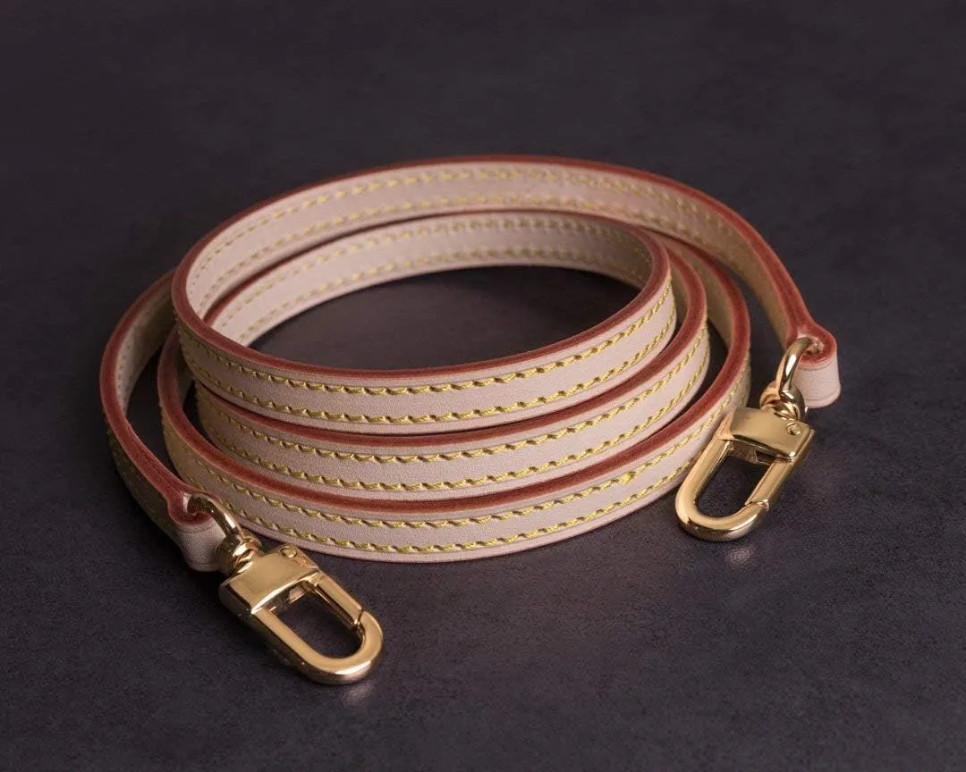 Vachetta Leather Strap for Shoulder and Cross Body Bags - Long 39 inches (100cm) for Small Bags, Pochette, Mini, NM Eva Favorite PM MM