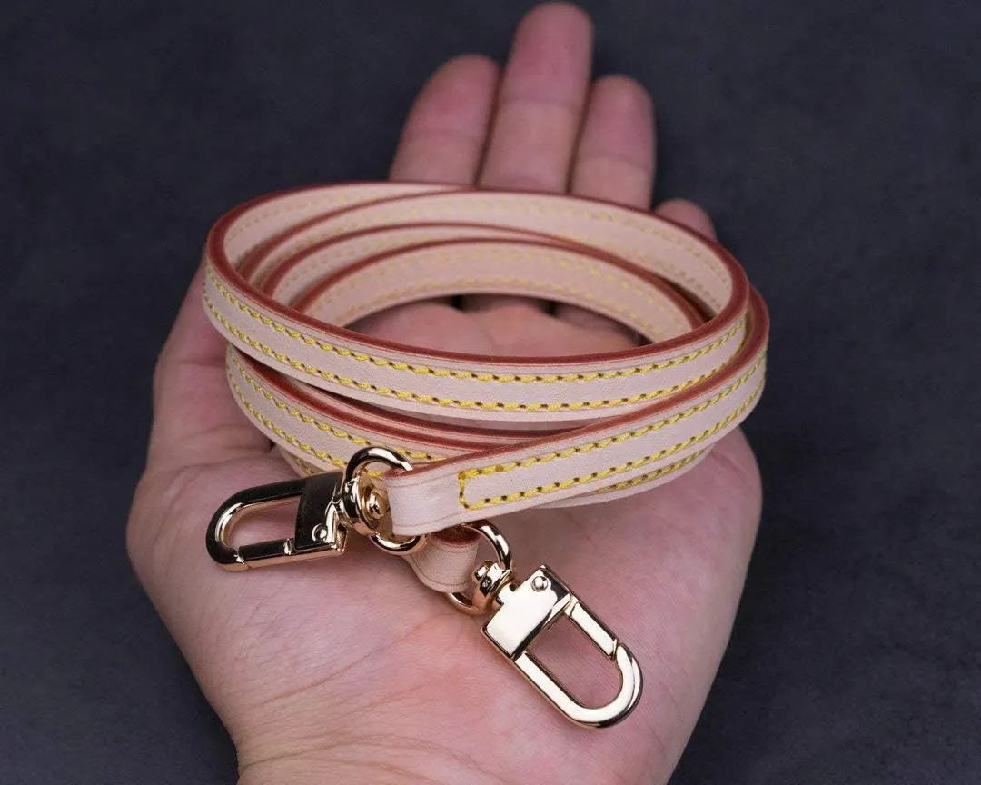 Vachetta Leather Strap for Shoulder and Cross Body Bags - Long 39 inches (100cm) for Small Bags, Pochette, Mini, NM Eva Favorite PM MM